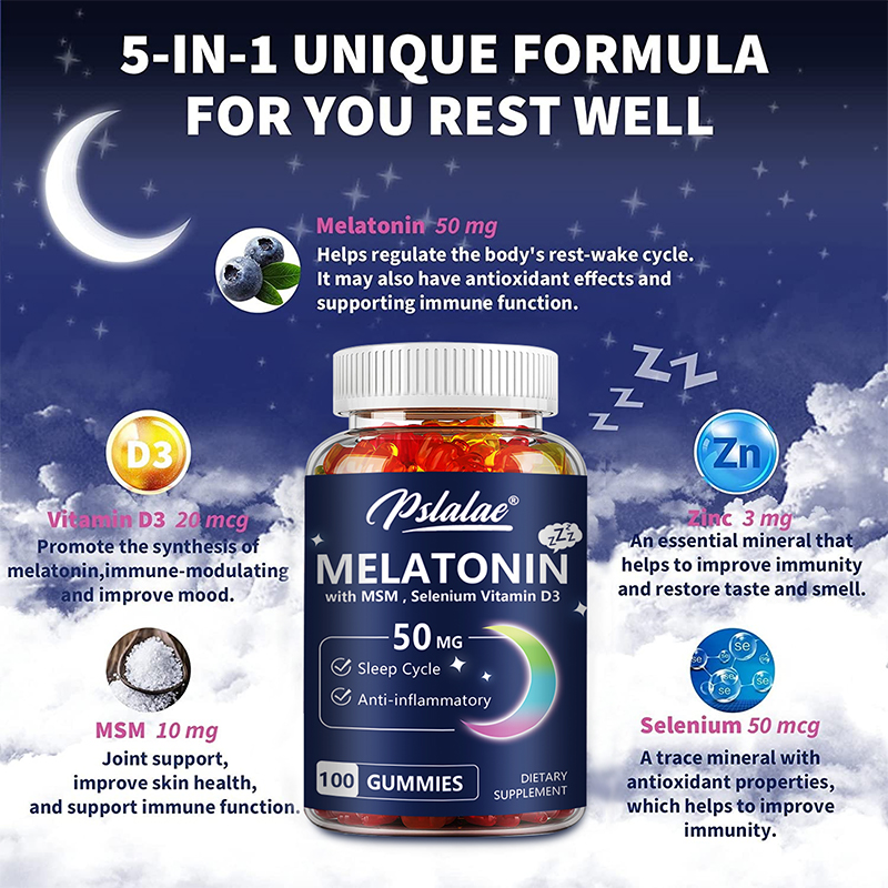 Melatonin Gummies 50mg - Sleep - Melatonin Sleep Gummy review and price
