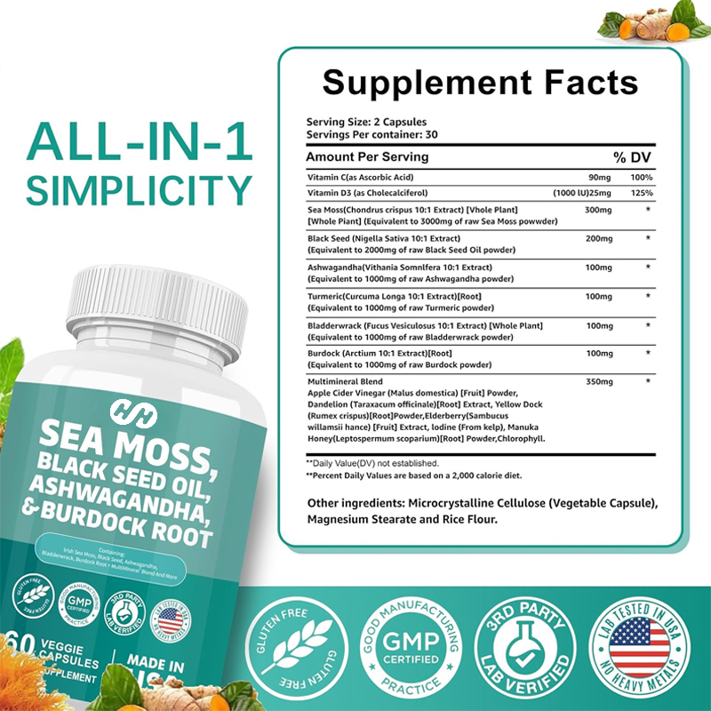 60 Capsules 7000mg Seaweed 400 - Black Seed Oil Capsule review and price