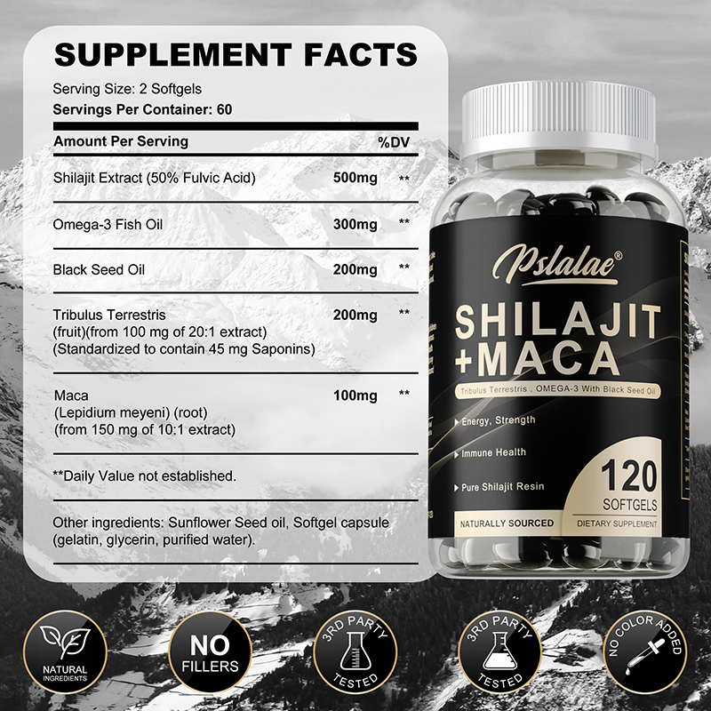 Shilajit + Maca - Boosts Energ - Black Seed Oil Capsule review and price