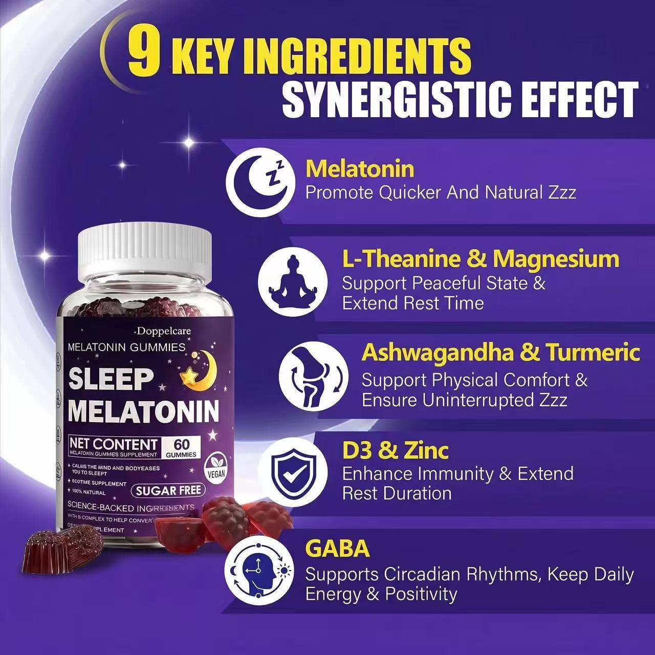 Sleep Melatonin Gummies Sugar- - Melatonin Sleep Gummy review and price